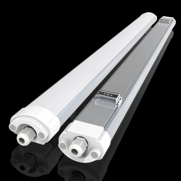 Polycarbonate Diffuser Batten Fitting 4FT 50W LED Vapor Proof Light Fixture