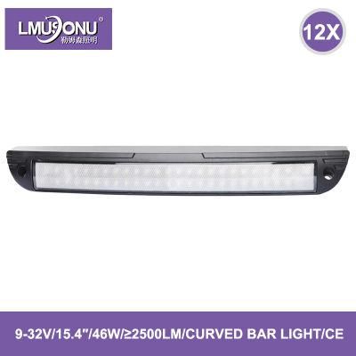 Lmusonu 15.4 Inch 46W Truck Mini Curved LED Bar Light 9-32V White Blue 2500lm