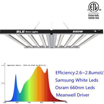 High Intensity LED Grow Light Bar 880W for Commercial Growth