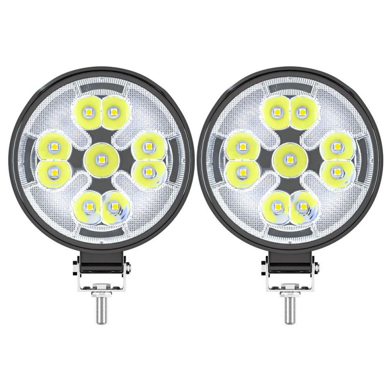 Dxz Car LED Work Light Bar 4X4 Offroad Headlight 21SMD Double Color Spotlights for SUV ATV Motorcycle Flashing